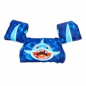Shark 2-in-1 Swim Safety Training Set Life Vest & Floating Arm Bands Ages 2+ NWT